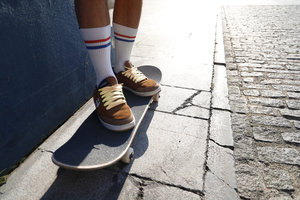 Skateboarder mit Old School Socken aus Deutschland