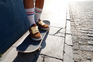 Skateboarder mit Old School Sakte Socken aus Deutschland